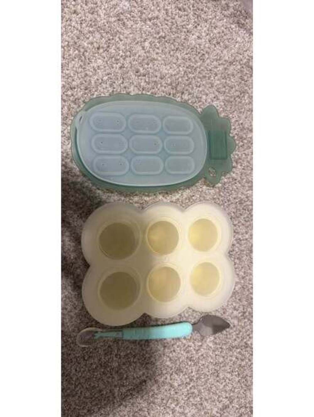 Silicone Baby Food Freezer Trays and Scraper Spoon Set